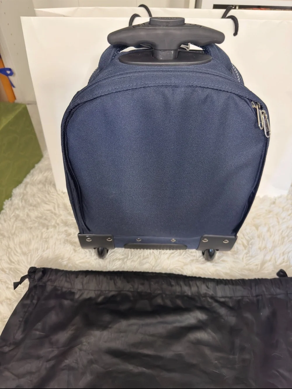 Dolce & Gabbana Navy Rolling Backpack with Red Logo